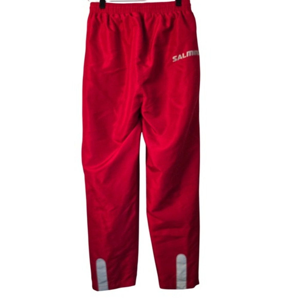 😀 Salming Red Track Pants Side Logo Zip Ankles Athletic Athletic‎ Size M